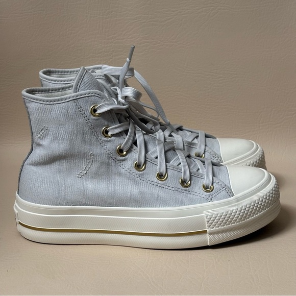 Converse Baby Blue High Top Platform Sneakers Size 7 - Picture 7 of 11